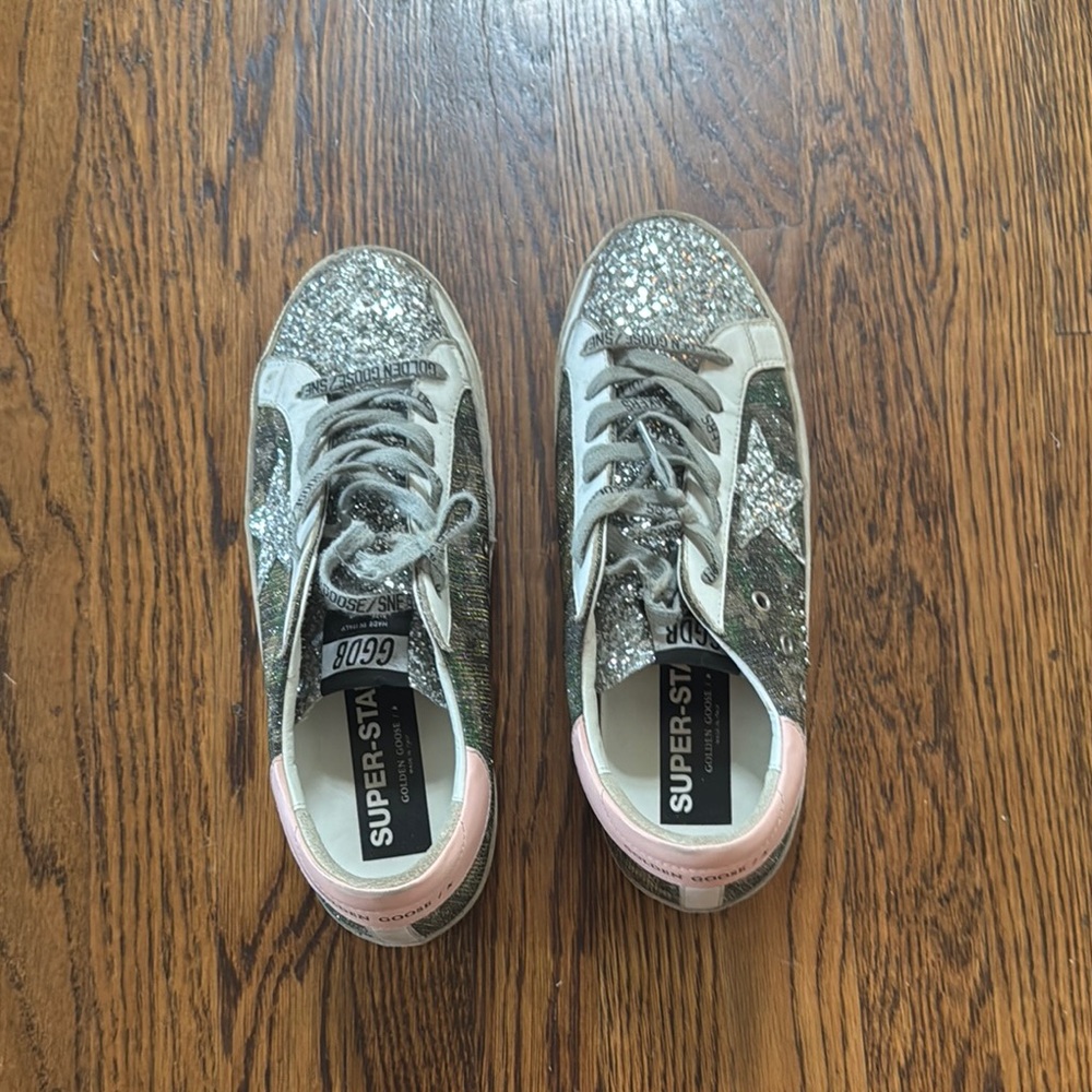 Glitter Sneakers - Silver and Pink Camo GOLDEN GOOSE